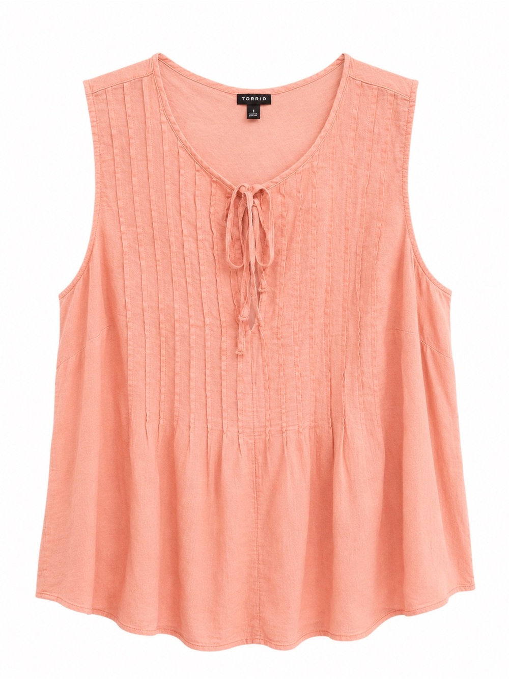Torrid Pleated Tie Front Flowy Tank Top Size 1
